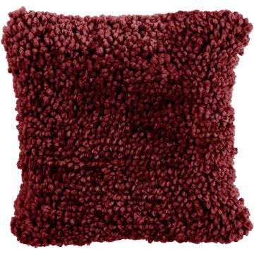 Cuddly cushion FALKO, burgundy, 20"x20"/50x50cm