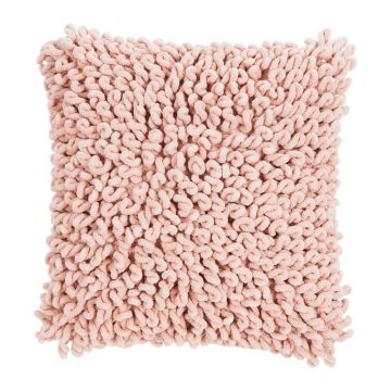 Decorative cushion BOLKA, chenille, light pink, 18"x18"/45x45cm