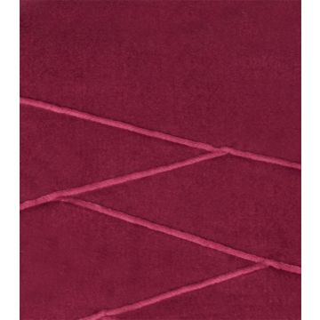 Cuddly velvet cushion NOELANI, diagonal decorative stitching, magenta, 18"x18"/45x45cm