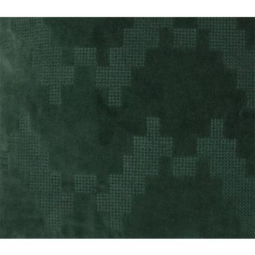 Soft velvet cushion ANJALI, pine green, zigzag structural pattern, 18"x18"/45x45cm