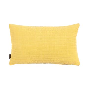 Decorative cushion SILENA, light yellow, decorative stitching, 20"x12"/50x30cm