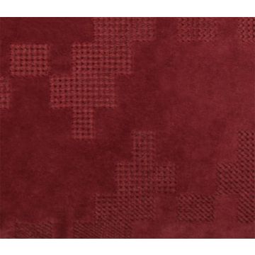 Soft velvet cushion ANJALI, burgundy, zigzag structural pattern, 20"x12"/50x30cm