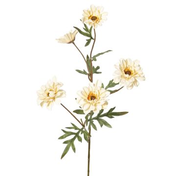 Artificial branch Chrysanthemum PRUDENCE, Eco Collection, cream-yellow, 30"/75cm, Ø2"-2.6"/5-6,5cm