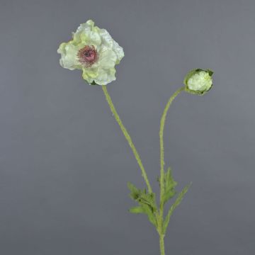 Artificial poppy MESOP, white, 26"/65cm