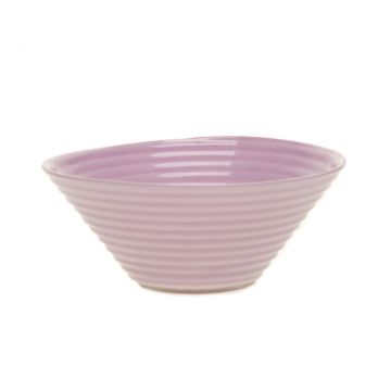 Fruit bowl SELMA made of glass, with grooves, purple, 3.1"/8cm, Ø7"/19cm