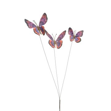 Decorative branch with butterflies TARANEH, spike, orange-purple, 24"/60 cm