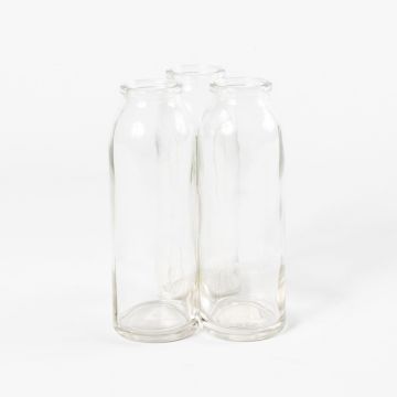 Glass bottles trio KATALENA, clear, 11x11x16cm