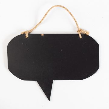 Deco wooden board speech bubble GIDO to hang up, black, 26x19x0,6cm