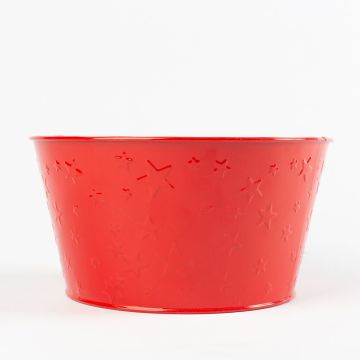 Zinc pot STARMY with star punching, red, 11cm, Ø21,5cm