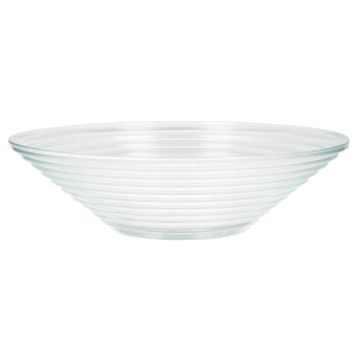 Fruit bowl SELMA made of glass, grooves, transparent, 2.4"/6 cm, Ø 11"/27 cm