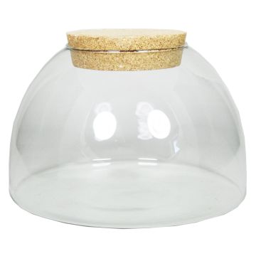Storage jar with cork lid MARENO, transparent, 6.7"/17 cm, Ø 9"/24 cm