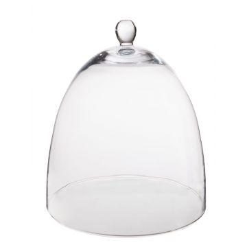 Glass bell DIMARA with knob, clear, 12"/31cm, Ø 11"/27cm