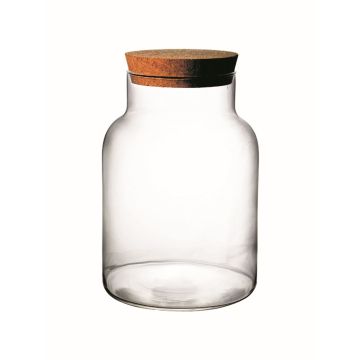 Storage jar DOGAN with cork, clear, 10"/25cm, Ø 7.5"/19cm
