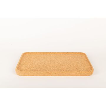 Rectangular cork tray FUENTES made of agglomerated cork, natural, 17"x11"x1.2"/43x28x3cm