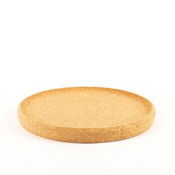 Round cork tray FUENTES made of agglomerated cork, natural, 1.2"/3cm, Ø11"/29cm