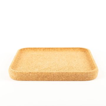 Square cork tray FUENTES made of agglomerated cork, natural, 11"x11"x1.2"/29x29x3cm