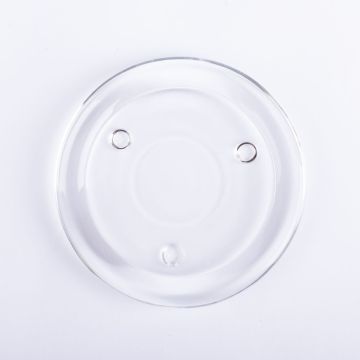 Round glass candle holder VINCENTIA, clear, Ø4.3"/11cm