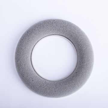 Flower foam ring AMEB for artificial flowers, with plastic base, grey, Ø6"/15cm