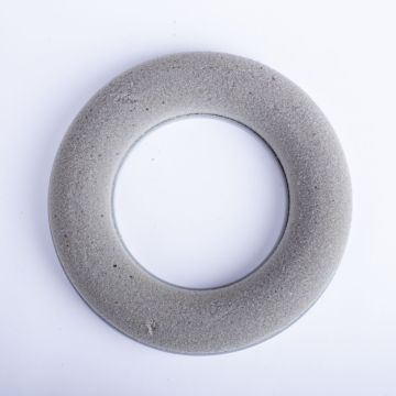 Flower foam ring AMEB for artificial flowers, with plastic base, grey, Ø7"/17cm