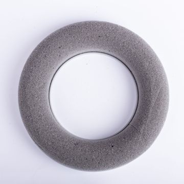 Flower foam ring AMEB for artificial flowers, with plastic base, grey, Ø8"/20cm