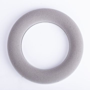 Flower foam ring AMEB for artificial flowers, with plastic base, grey, Ø10"/25cm