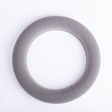 Flower foam ring AMEB for artificial flowers, with plastic base, grey, Ø12"/30cm