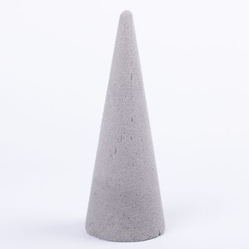 Flower foam cone ZOILA for artificial flowers, grey, 9"/24cm, Ø3.5"/9cm
