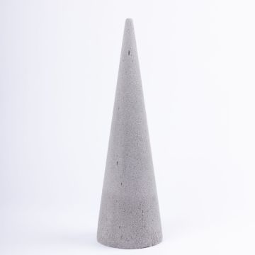 Flower foam cone ZOILA for artificial flowers, grey, 16"/40cm, Ø4.7"/12cm