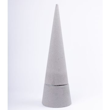 Flower foam cone ZOILA for artificial flowers, grey, 20"/50cm, Ø6"/16cm