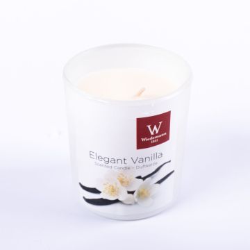 Scented candle ASTRID in glass, Elegant Vanilla, cream, 3.1"/7,9cm, Ø2.8"/7,1cm, 28h