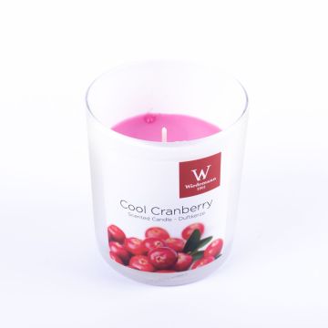 Scented candle ASTRID in glass, Cool Cranberry, pink, 3.1"/7,9cm, Ø2.8"/7,1cm, 28h