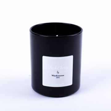 Scented candle MIREYA in glass, Black Cherry, black, 3.7"/9,3cm, Ø3.1"/7,9cm, 35h