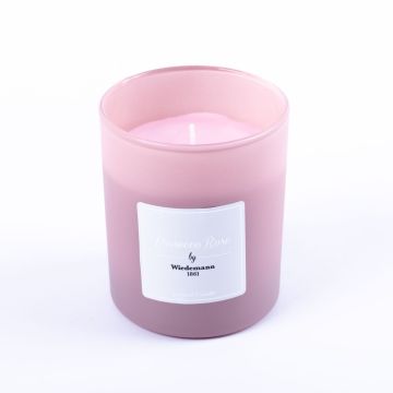 Scented candle MIREYA in glass, Prosecco Rose, pink, 3.7"/9,3cm, Ø3.1"/7,9cm, 35h
