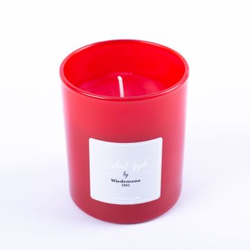 Scented candle MIREYA in glass, Baked Apple, red, 3.7"/9,3cm, Ø3.1"/7,9cm, 35h