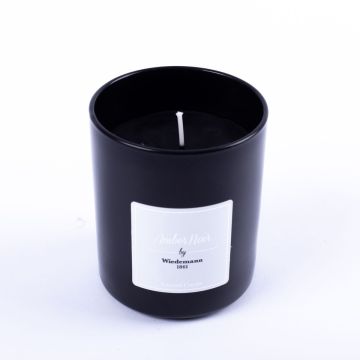 Scented candle MIREYA in glass, Amber Noir, black, 3.7"/9,3cm, Ø3.1"/7,9cm, 35h