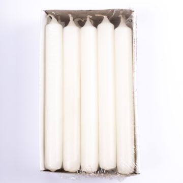 Set of 10 candlesticks / Taper candle CHARLOTTE, ivory, 7.3"/18,5cm, Ø 0.8"/2,1cm, 6,5h - Made in Germany