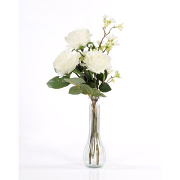 Artificial bouquet of roses SIMONY, cream, 18"/45cm, Ø 8"/20cm