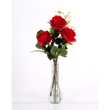 Artificial bouquet of roses SIMONY, red, 18"/45cm, Ø 8"/20cm