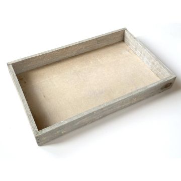 Rectangular decorative wooden tray MARTAL, natural-lightly whitewashed, 13"x8"x1.6"/32x20x4cm