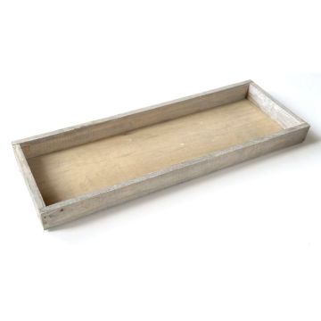 Rectangular decorative wooden tray MARTAL, natural-lightly whitewashed, 16"x5.5"x1.2"/40x14x3cm