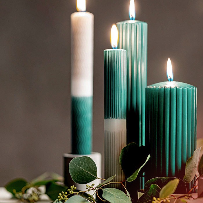 Dip dye candles